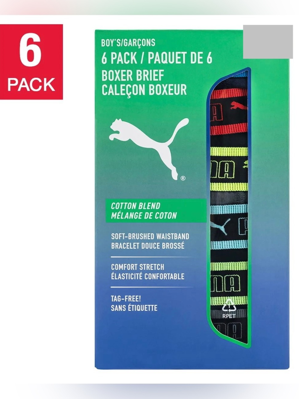 Puma Boys' 6-Pack Boxer Briefs